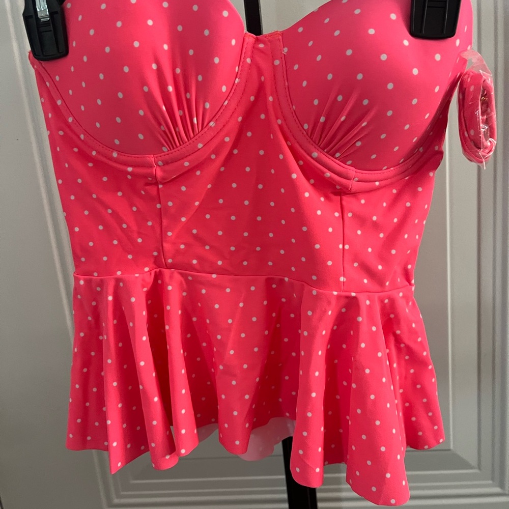 Xhilaration Pink Polka Dot Bathing Suit